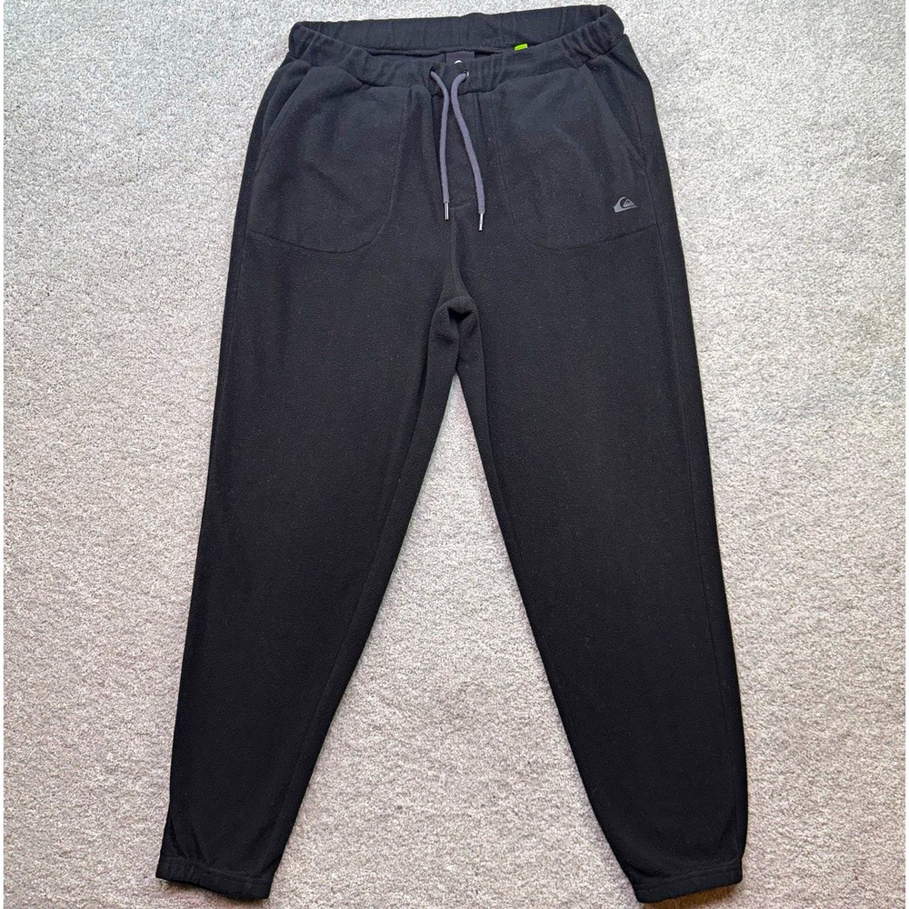 Quiksilver Mens Fleece Sweatpants Large Black Joggers Casual Lounge Pants